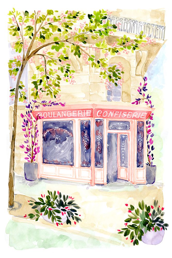 Naive Paris boulangerie art print by Rosana Laiz Blursbyai for $57.95 CAD