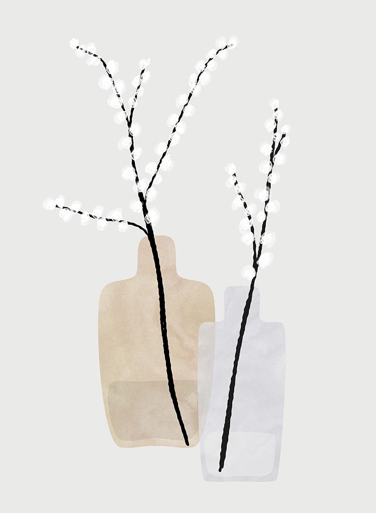 Flower branches in vases art print by Rosana Laiz Blursbyai for $57.95 CAD