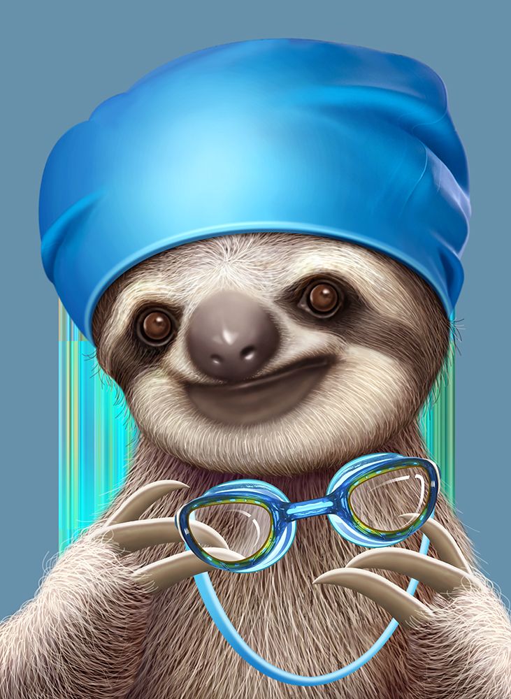 SLOTH WITH GOGGLES art print by Adam Lawless for $57.95 CAD