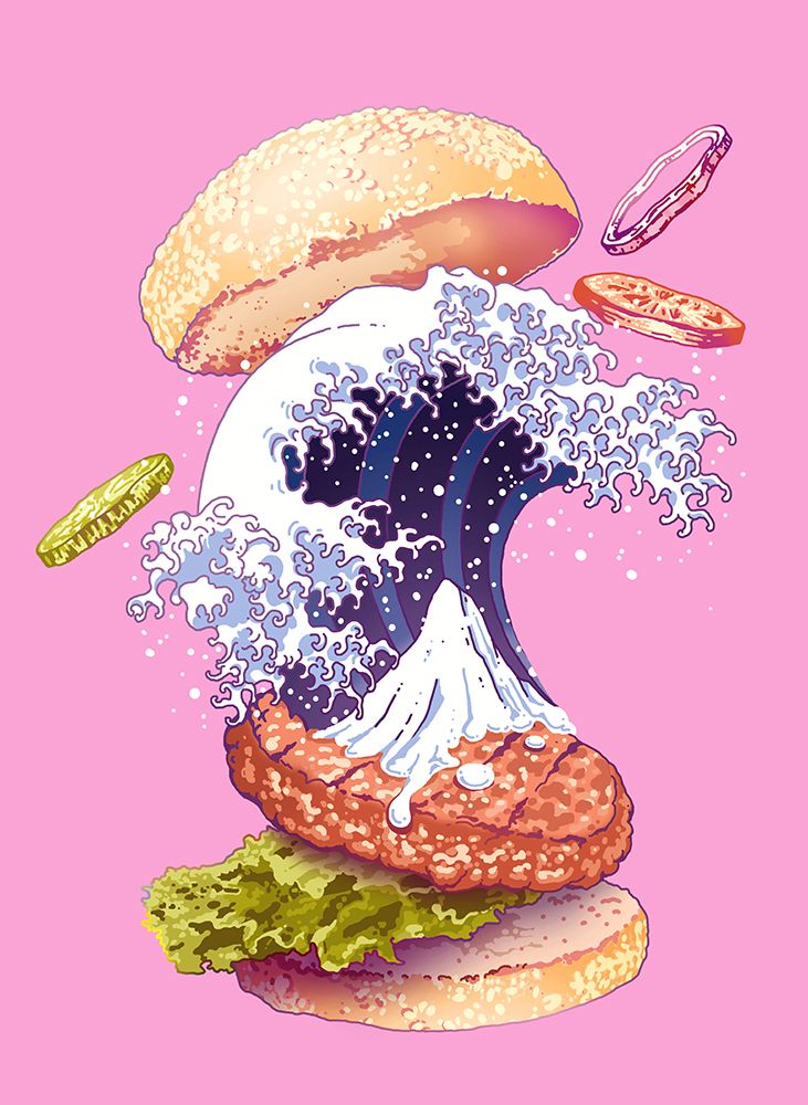 kanagawa burger art print by Adam Lawless for $57.95 CAD