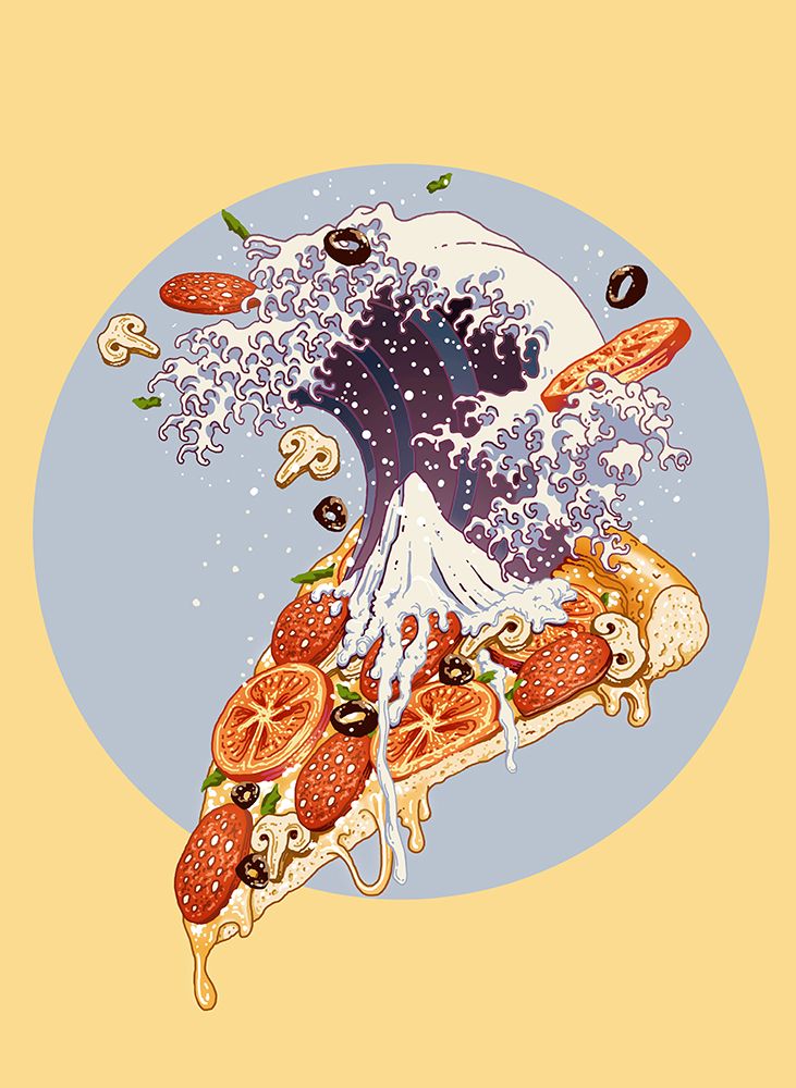 kanagawa pizza art print by Adam Lawless for $57.95 CAD