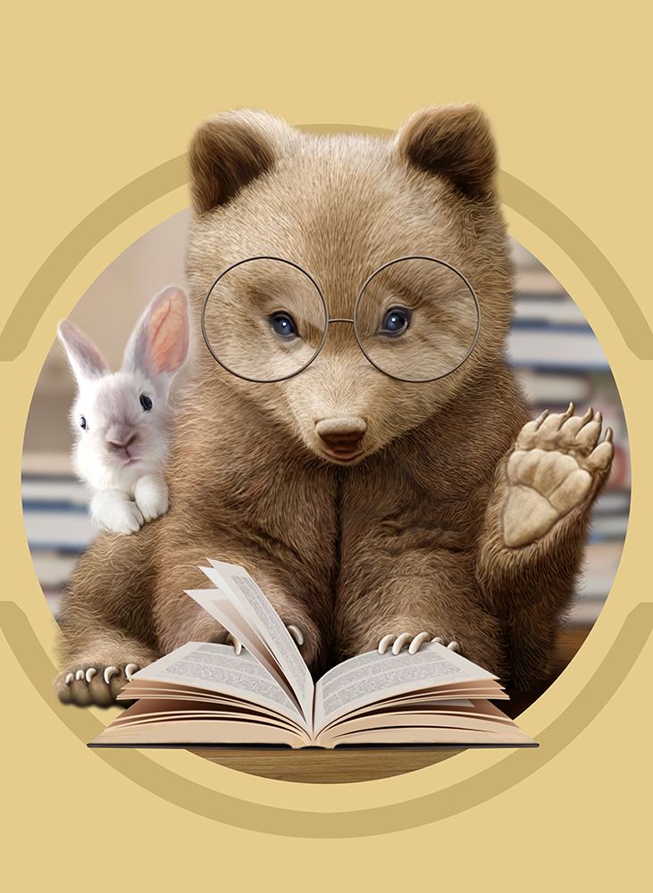 bear sharing knowledge art print by Adam Lawless for $57.95 CAD