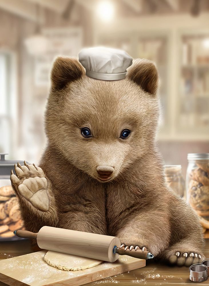bear baking art print by Adam Lawless for $57.95 CAD