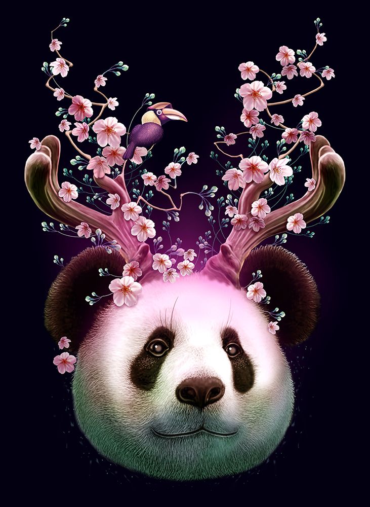 panda horns up art print by Adam Lawless for $57.95 CAD