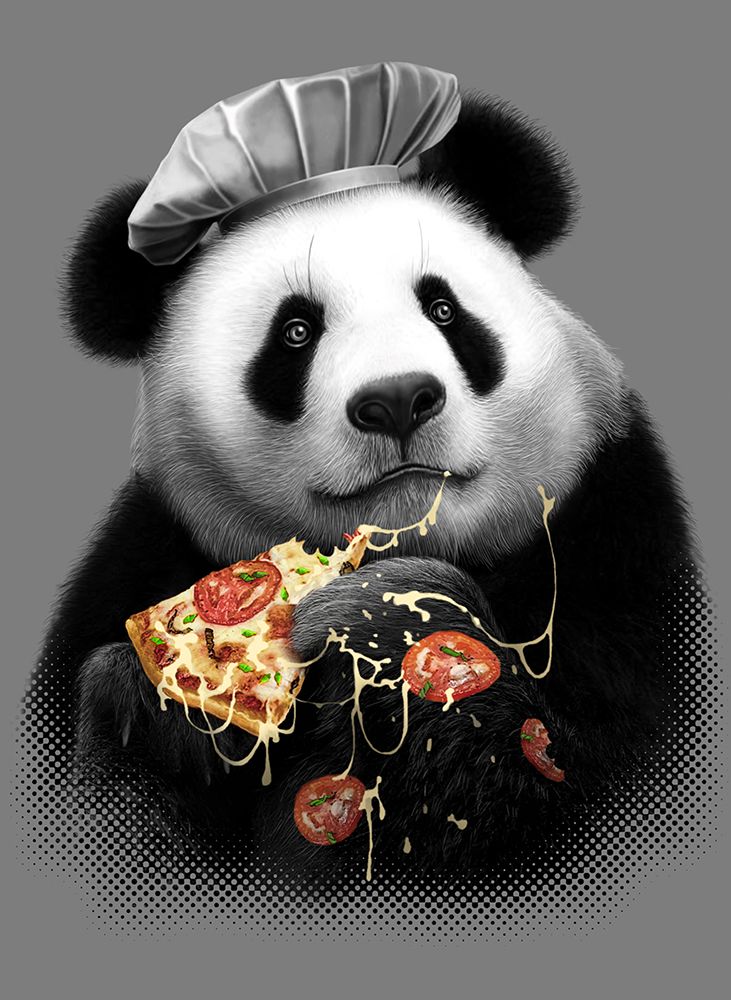 panda loves pizza art print by Adam Lawless for $57.95 CAD
