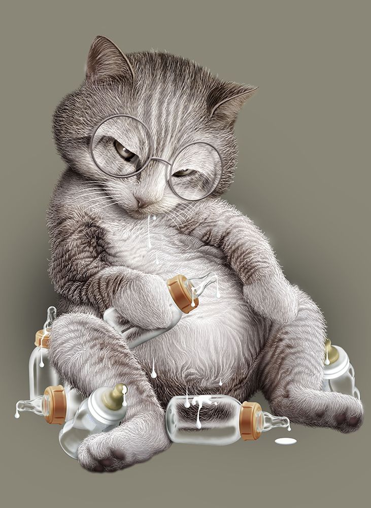 Greedy Cat art print by Adam Lawless for $57.95 CAD