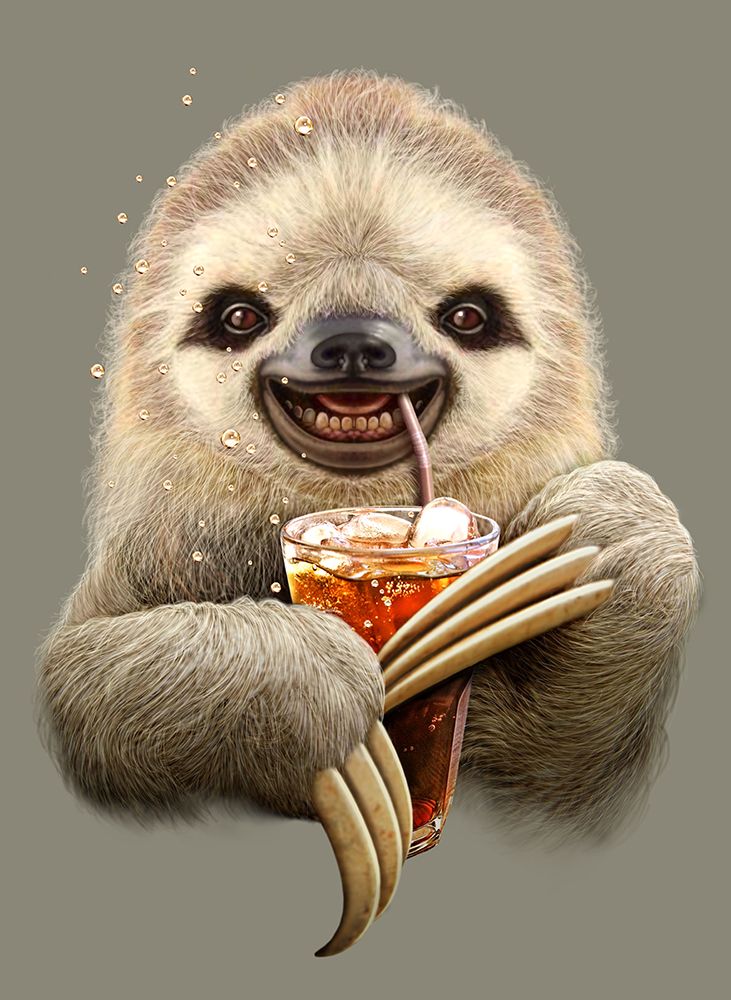 Sloth and Soft Drink art print by Adam Lawless for $57.95 CAD