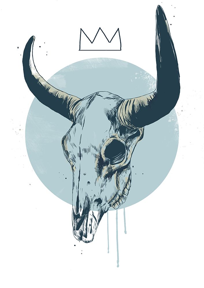 Bull skull art print by Balazs Solti for $57.95 CAD