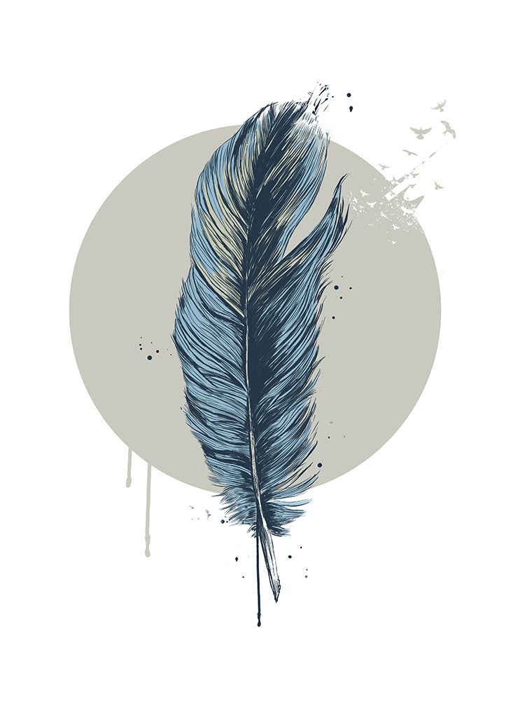 Feather in a circle art print by Balazs Solti for $57.95 CAD