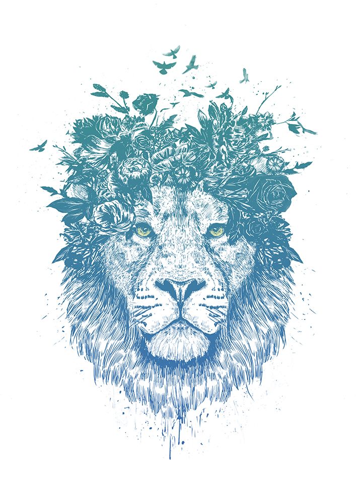 Floral lion II art print by Balazs Solti for $57.95 CAD
