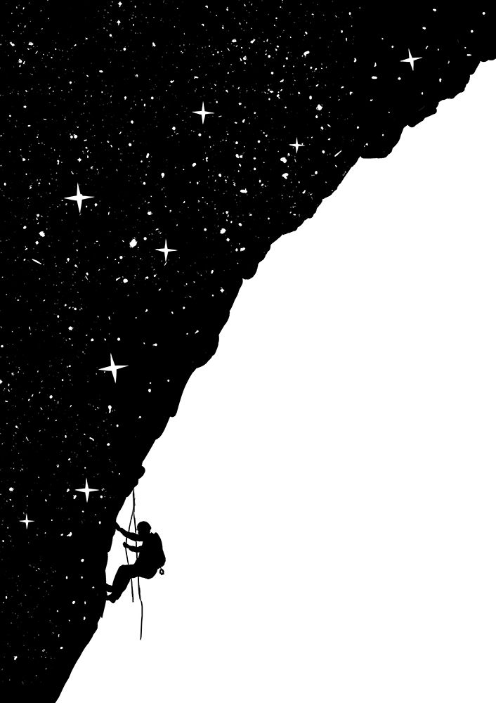 Night climbing (bw) art print by Balazs Solti for $57.95 CAD