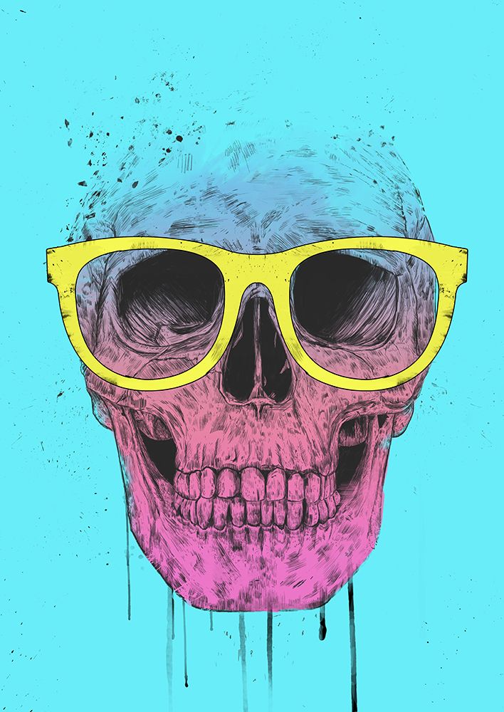 Pop Art Skull With Glasses art print by Balazs Solti for $57.95 CAD