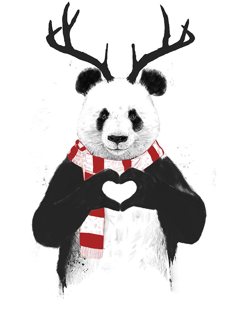 Xmas panda art print by Balazs Solti for $57.95 CAD
