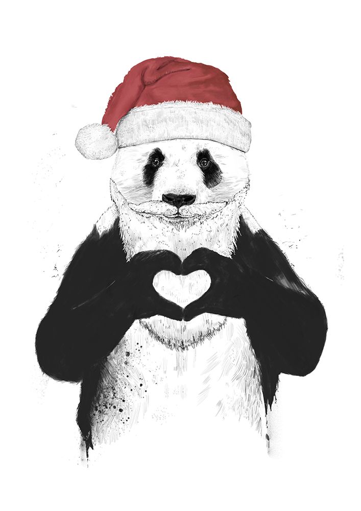 Santa panda art print by Balazs Solti for $57.95 CAD