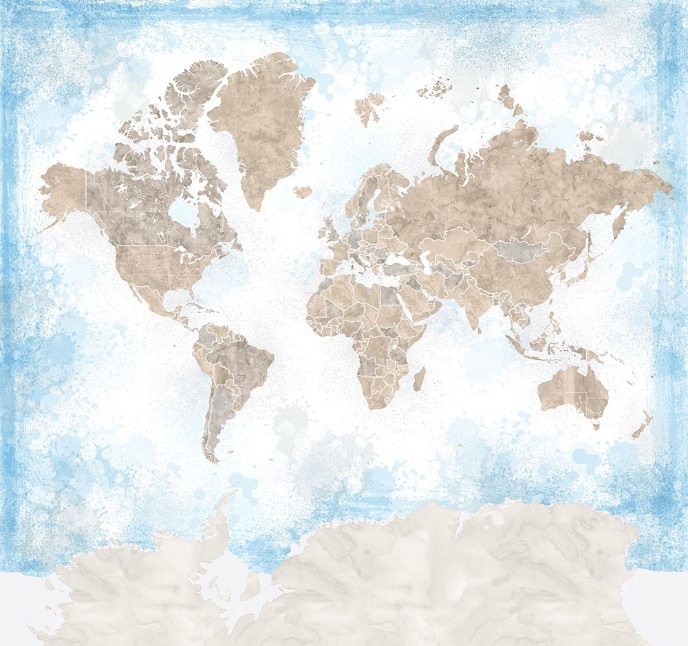 Ghada world map art print by Rosana Laiz Blursbyai for $57.95 CAD