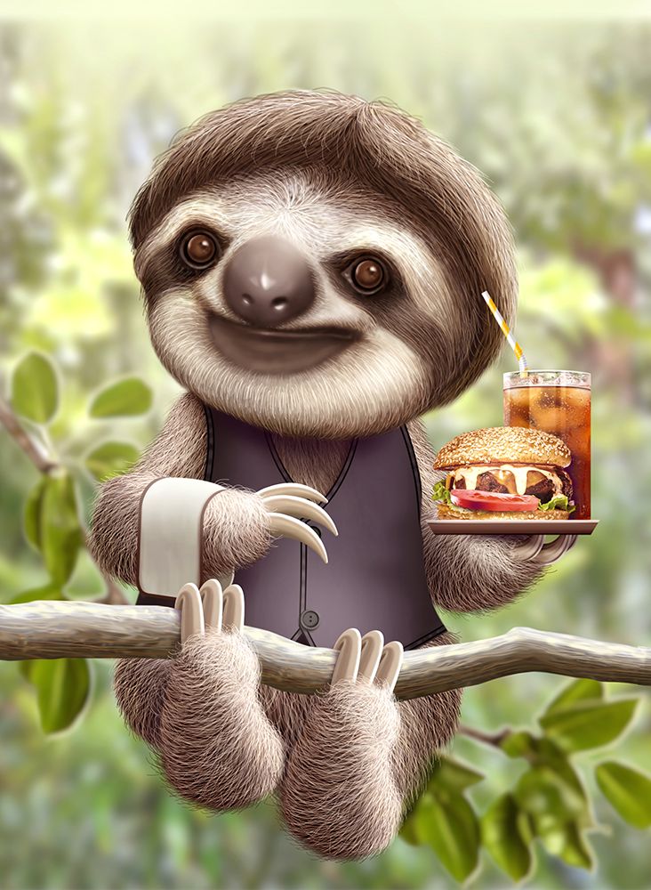 SLOTH ONTREE DELIVERY art print by Adam Lawless for $57.95 CAD