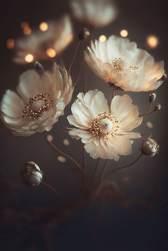 Creme Beige Flowers art print by Treechild for $57.95 CAD