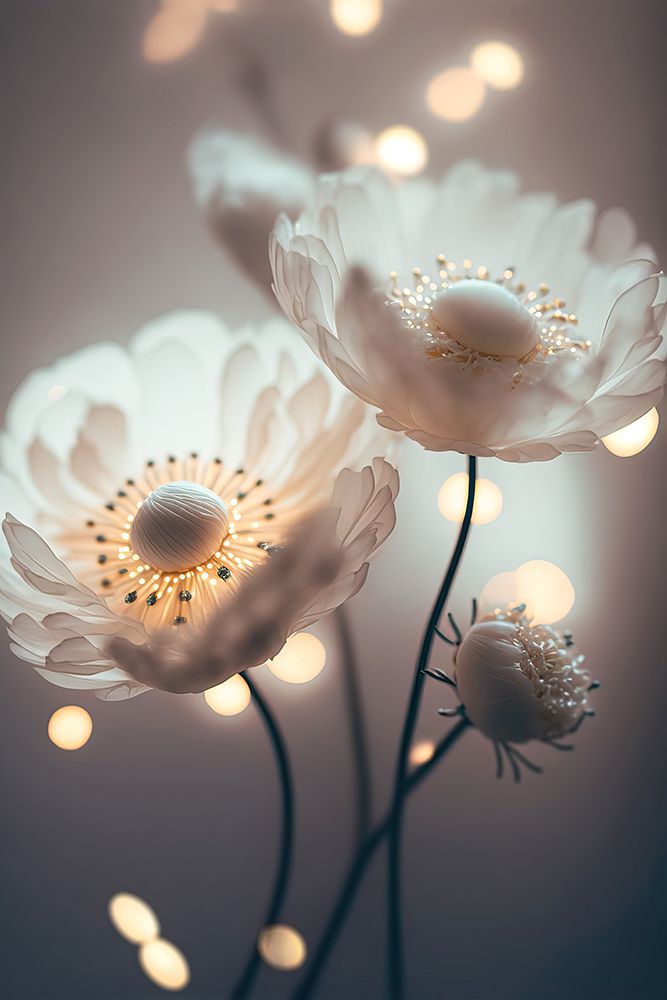 White Flowers And Bokeh art print by Treechild for $57.95 CAD