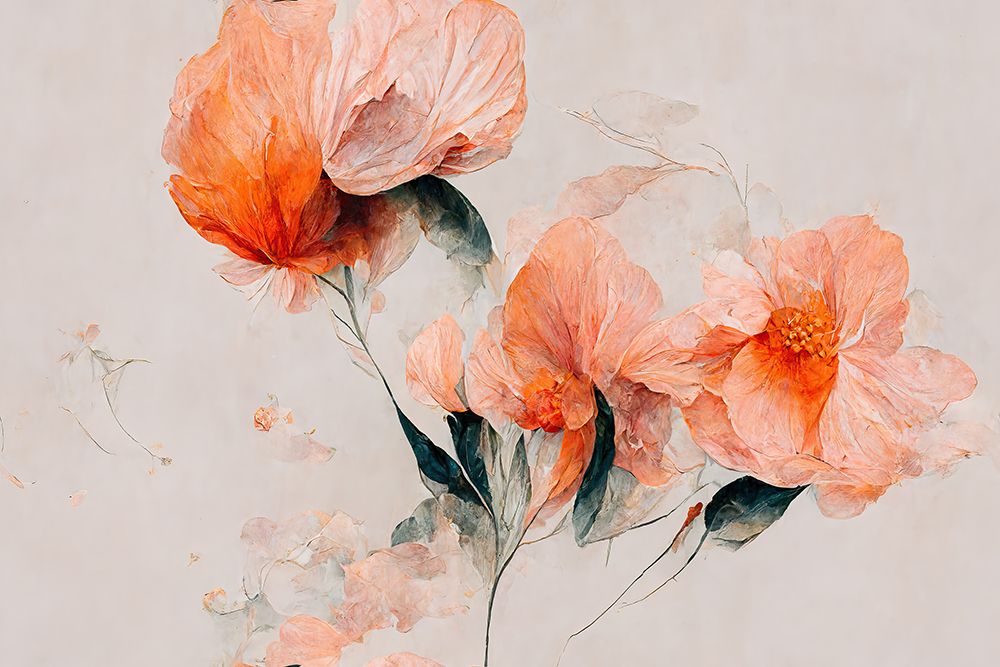 Filigree Coral Flowers art print by Treechild for $57.95 CAD
