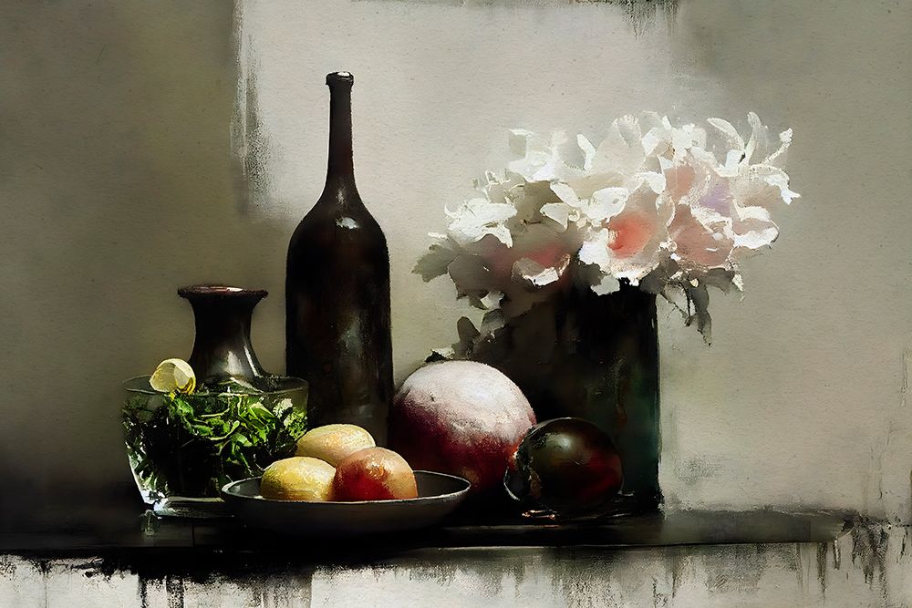 Stilllife With Black Bottle art print by Treechild for $57.95 CAD