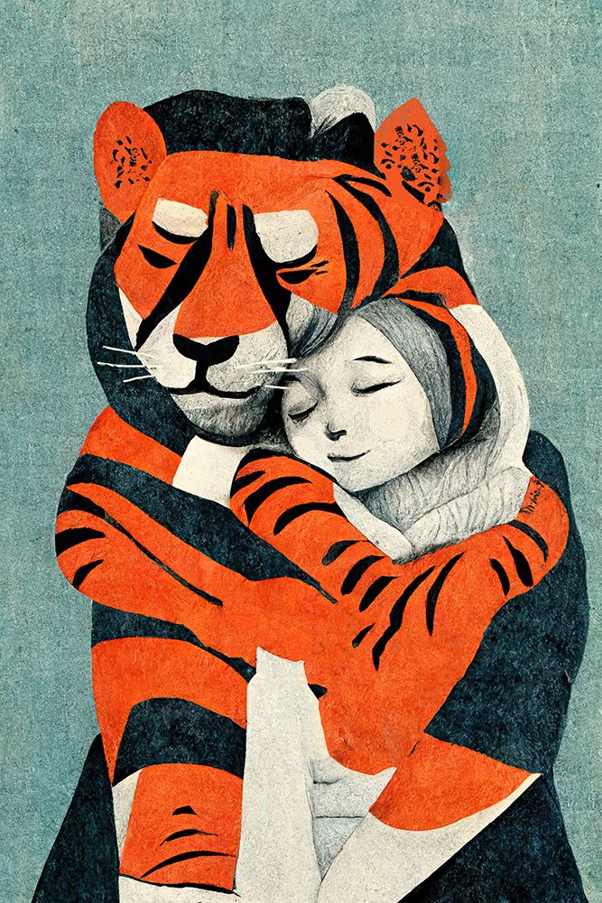 My Tiger And Me art print by Treechild for $57.95 CAD
