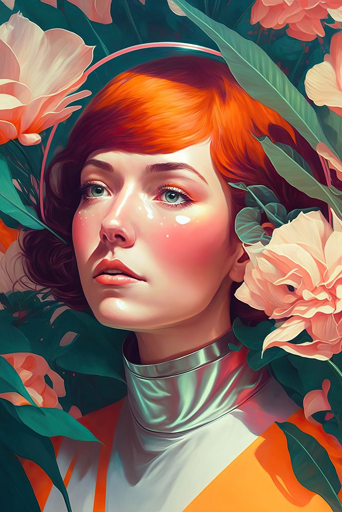 Retro Future Portrait art print by Treechild for $57.95 CAD