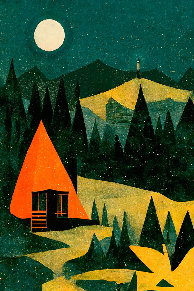 Cabin In The Forest art print by Treechild for $57.95 CAD