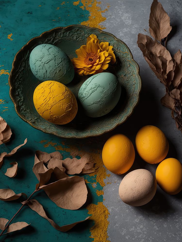 Yellow And Blue Eggs art print by Treechild for $57.95 CAD