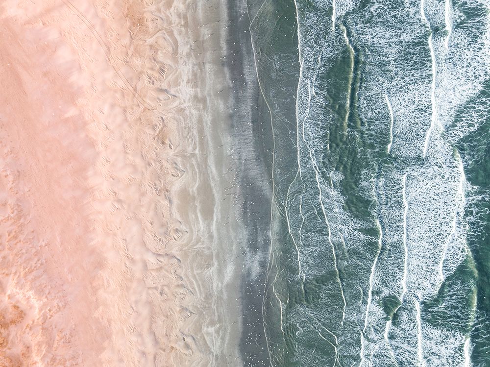 Pink and blue coastal art print by Raisa Zwart for $57.95 CAD