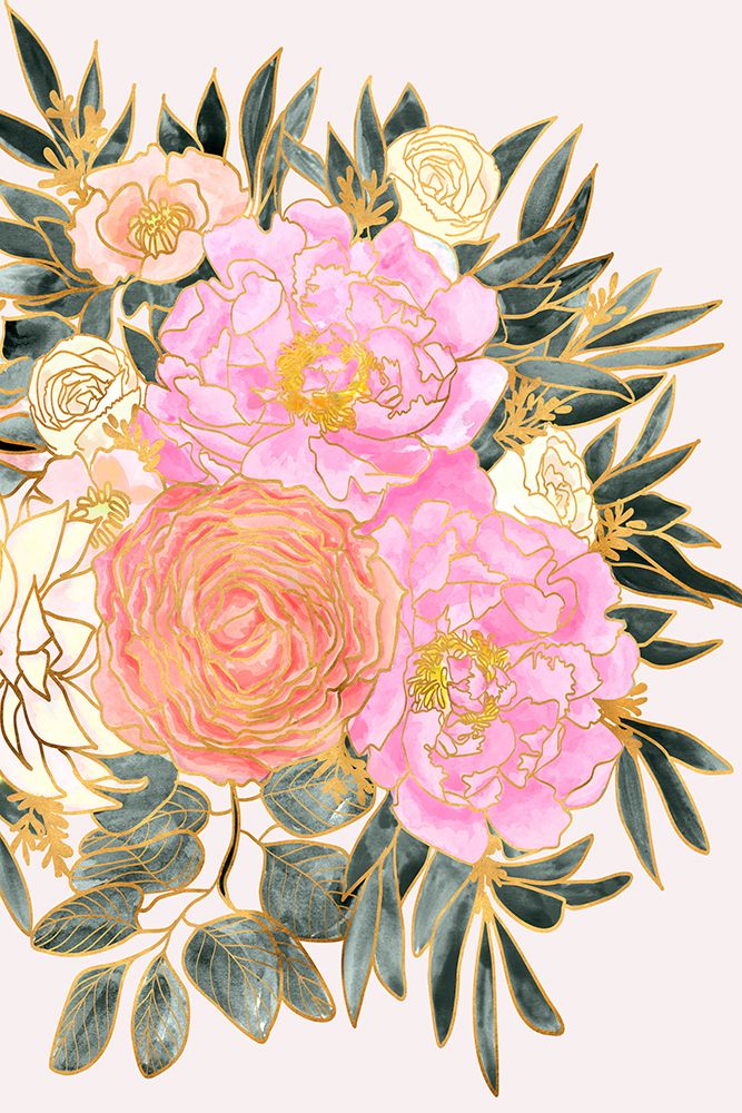 Nanette floral art in pastels art print by Rosana Laiz Blursbyai for $57.95 CAD
