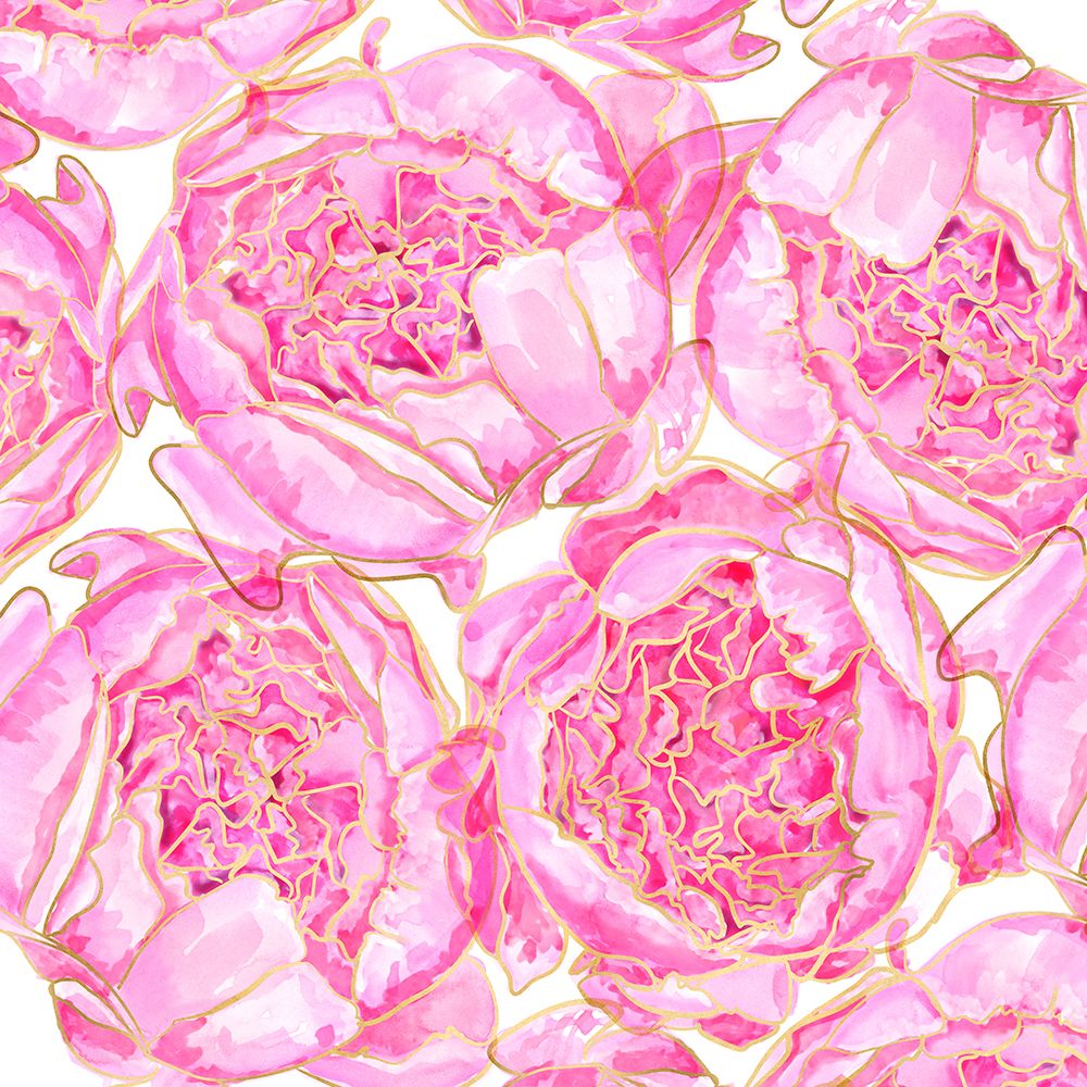 Sallys peonies pattern art print by Rosana Laiz Blursbyai for $57.95 CAD