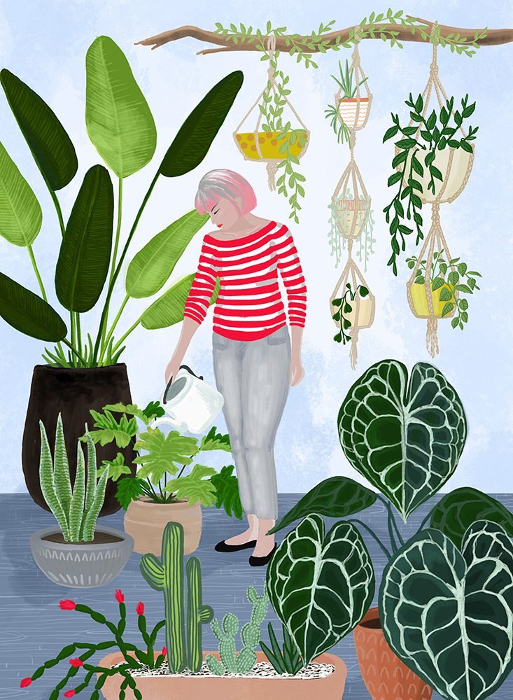 My home jungle in blue art print by Rosana Laiz Blursbyai for $57.95 CAD