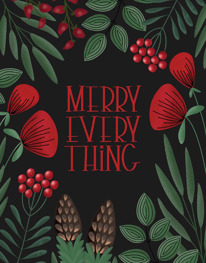 Merry everything in black art print by Rosana Laiz Blursbyai for $57.95 CAD