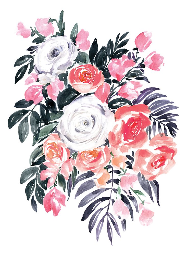 Harriet bouquet in raspberry pink art print by Rosana Laiz Blursbyai for $57.95 CAD
