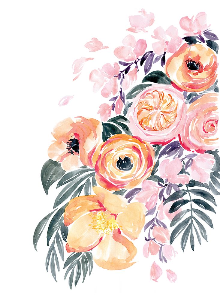 Danette bouquet in coral art print by Rosana Laiz Blursbyai for $57.95 CAD