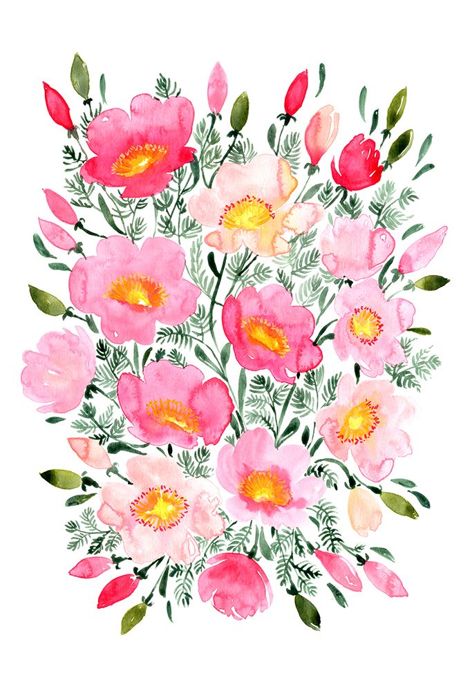 Winterlynn bouquet in pink art print by Rosana Laiz Blursbyai for $57.95 CAD
