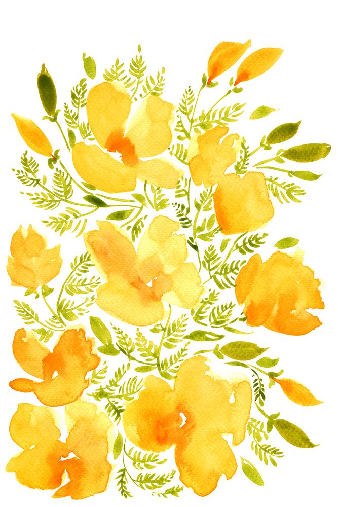 Watercolor California poppies quad 2 art print by Rosana Laiz Blursbyai for $57.95 CAD