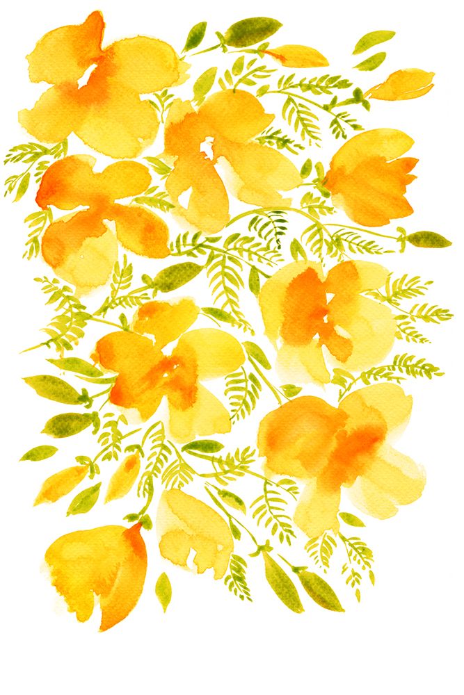 Watercolor California poppies quad 4 art print by Rosana Laiz Blursbyai for $57.95 CAD