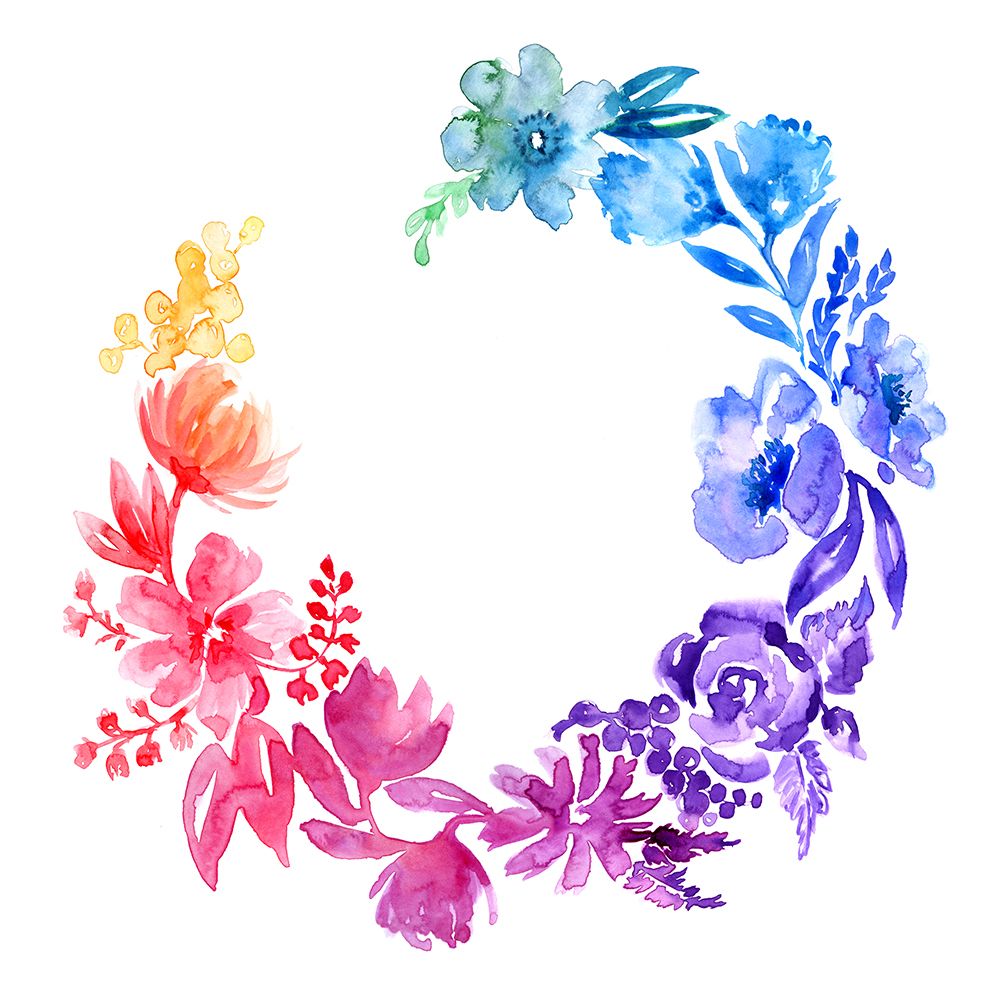Ombre watercolor wreath art print by Rosana Laiz Blursbyai for $57.95 CAD