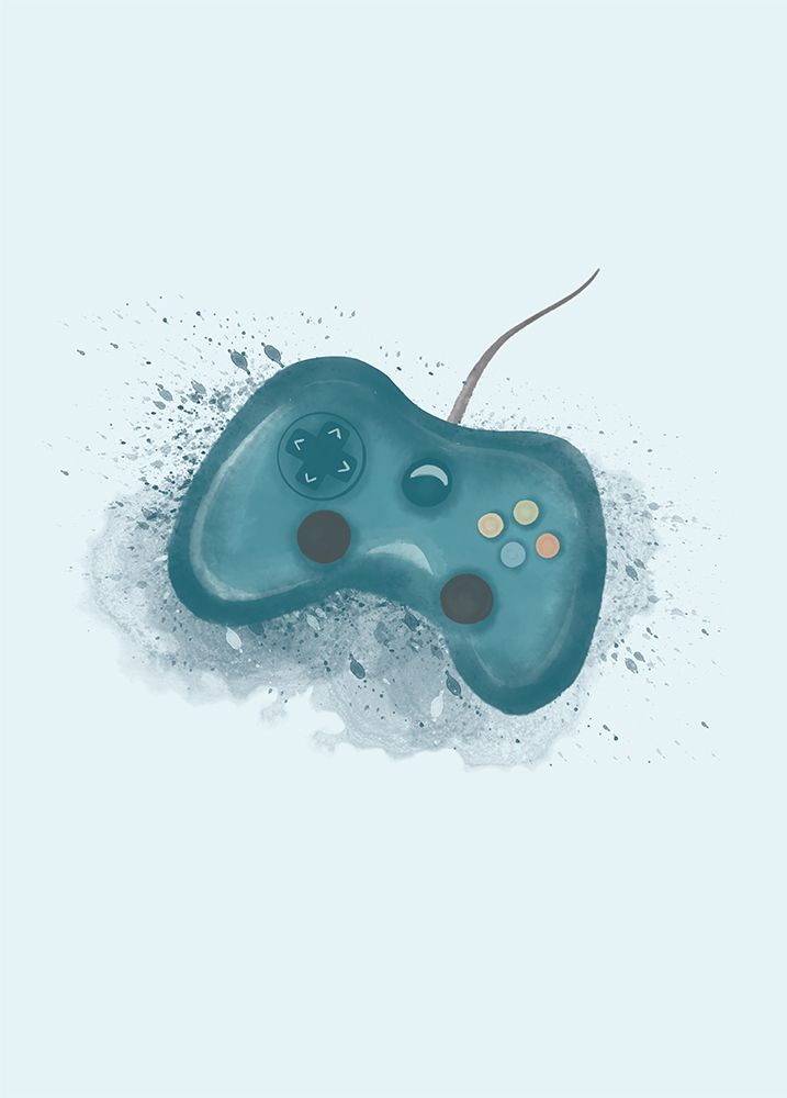 Gamer Splash Blue art print by Aminah Eleonora for $57.95 CAD
