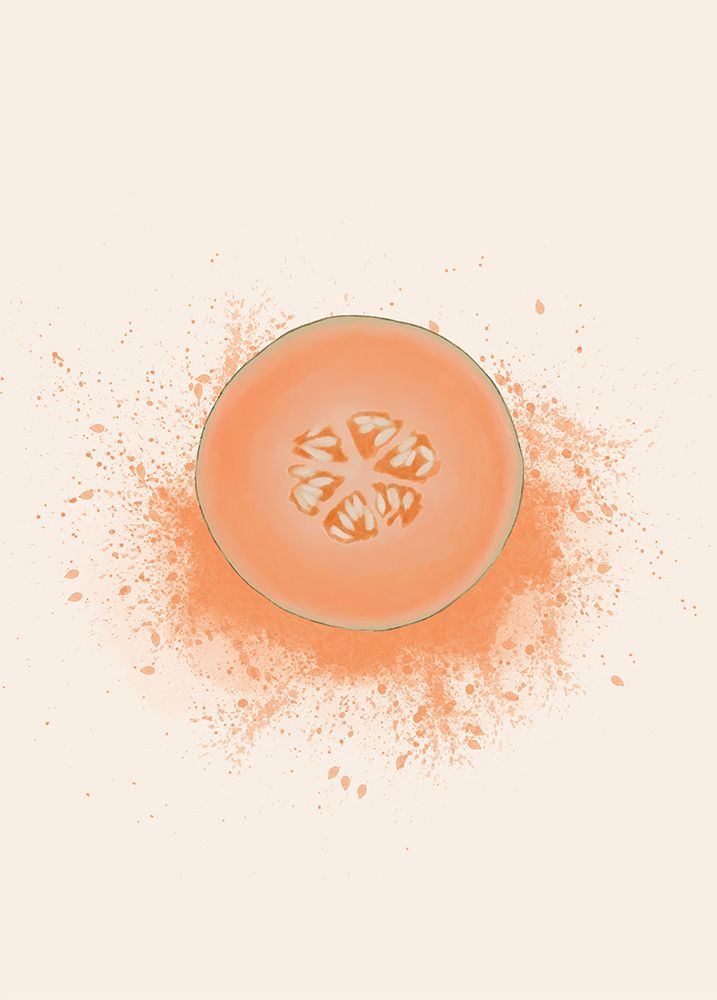 Cantaloupe Splash art print by Aminah Eleonora for $57.95 CAD