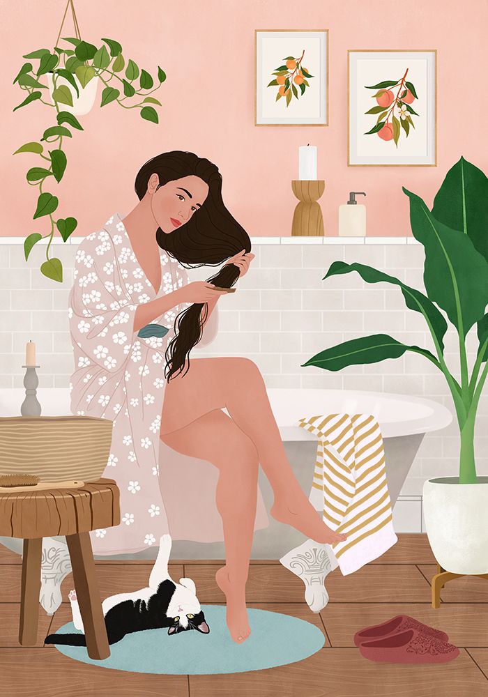 After a Bath art print by Petra Holikova for $57.95 CAD