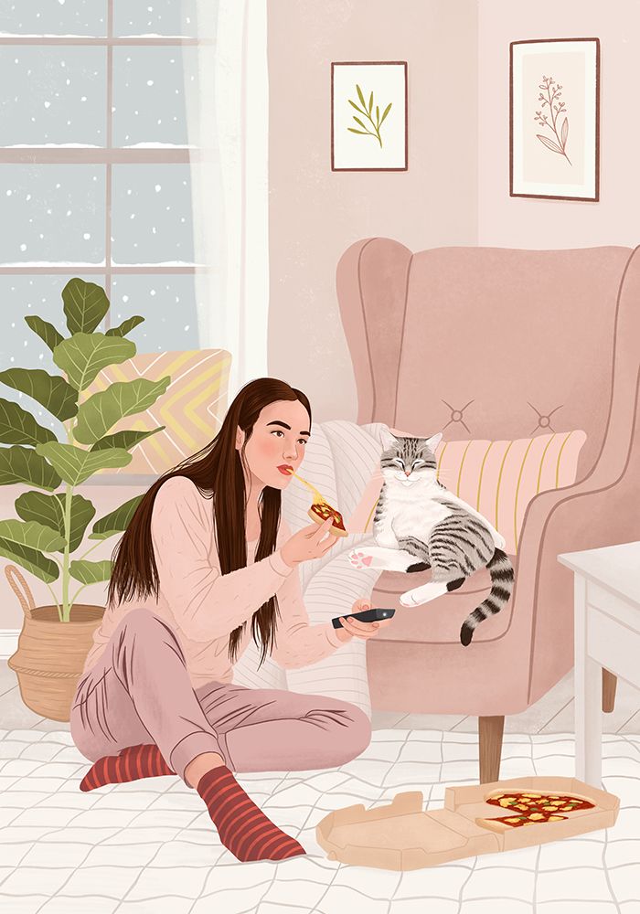 Pizza Night art print by Petra Holikova for $57.95 CAD