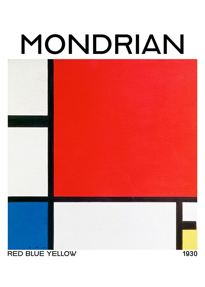 Composition with Red - Blue - and Yellow 1930 art print by Pictufy for $57.95 CAD