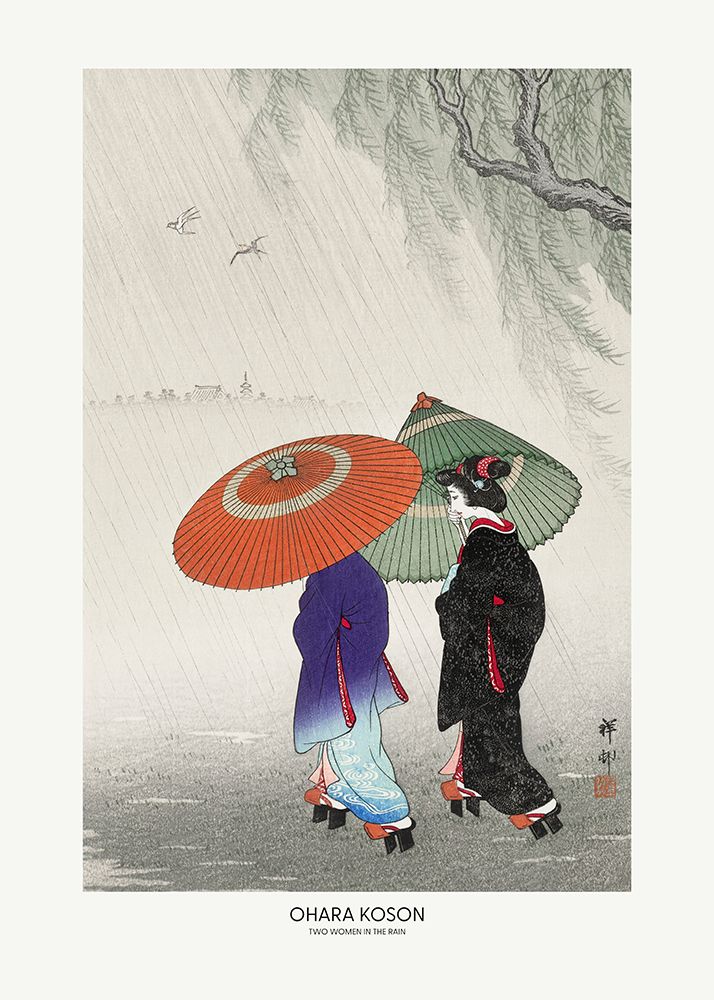 Two Women In The Rain art print by Pictufy for $57.95 CAD
