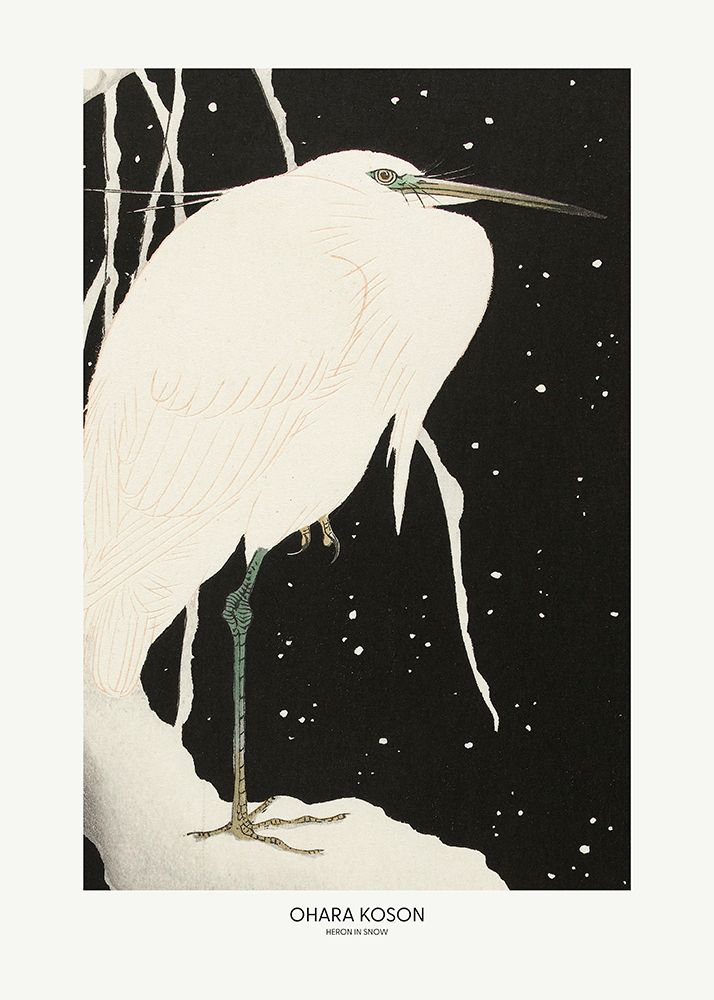 Heron In The Snow art print by Pictufy for $57.95 CAD