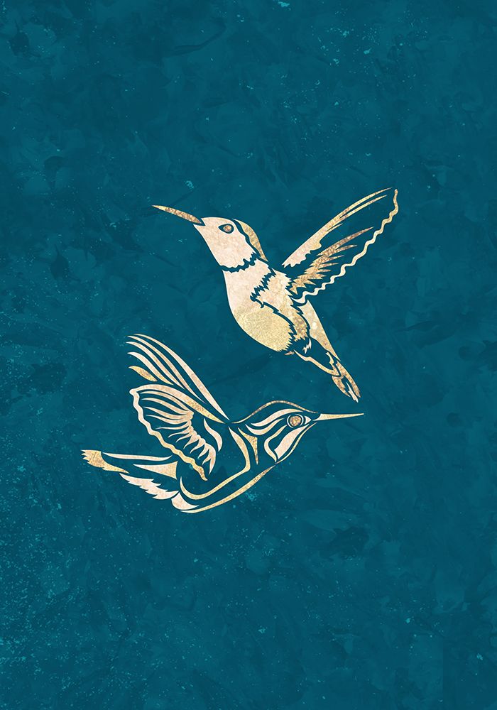Gold Hummingbird Line art Silhouettes 1 art print by Sarah Manovski for $57.95 CAD