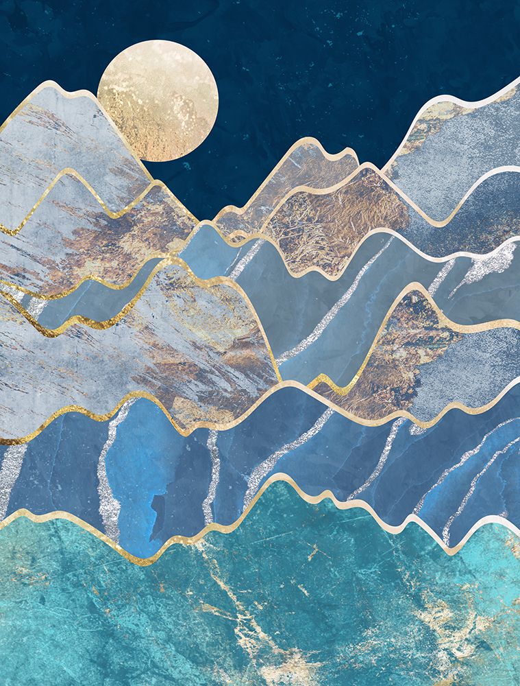 Metallic Mountains in the Moonlight art print by Sarah Manovski for $57.95 CAD