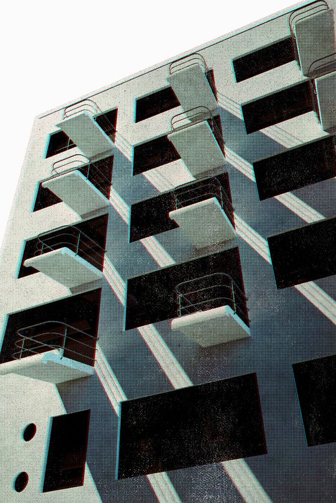 Bauhaus Dessau architecture in vintage magazine style VI art print by Rosana Laiz Blursbyai for $57.95 CAD