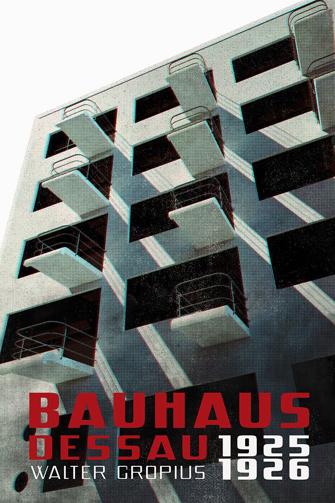 Bauhaus Dessau architecture in vintage magazine style VII art print by Rosana Laiz Blursbyai for $57.95 CAD